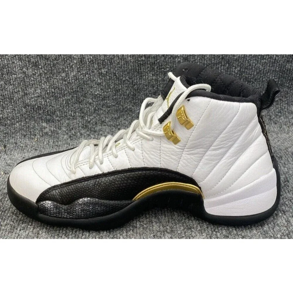 Air Jordan 12 Retro Royalty Taxi White Black Gold CT8013-170 Men Size 9 Mid Top